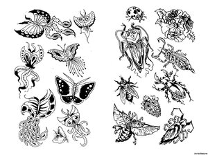 Татуировка - эскиз бабочка